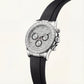 Silver Diamond Bezel Chronograph Watch with Black Rubber Strap
