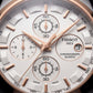 Men’s Silver & Rose Gold Chronograph Style Watch – Premium Design