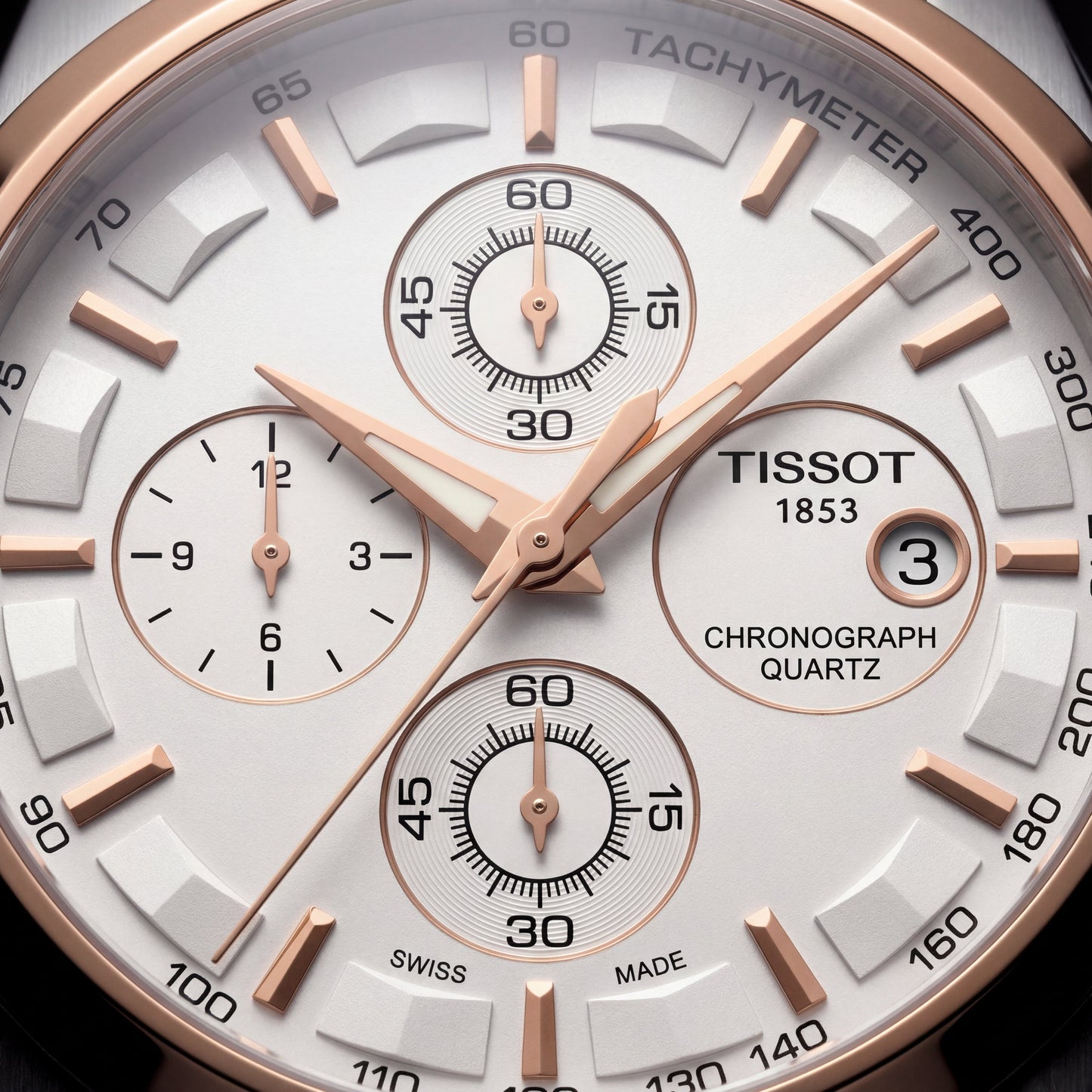 Men’s Silver & Rose Gold Chronograph Style Watch – Premium Design