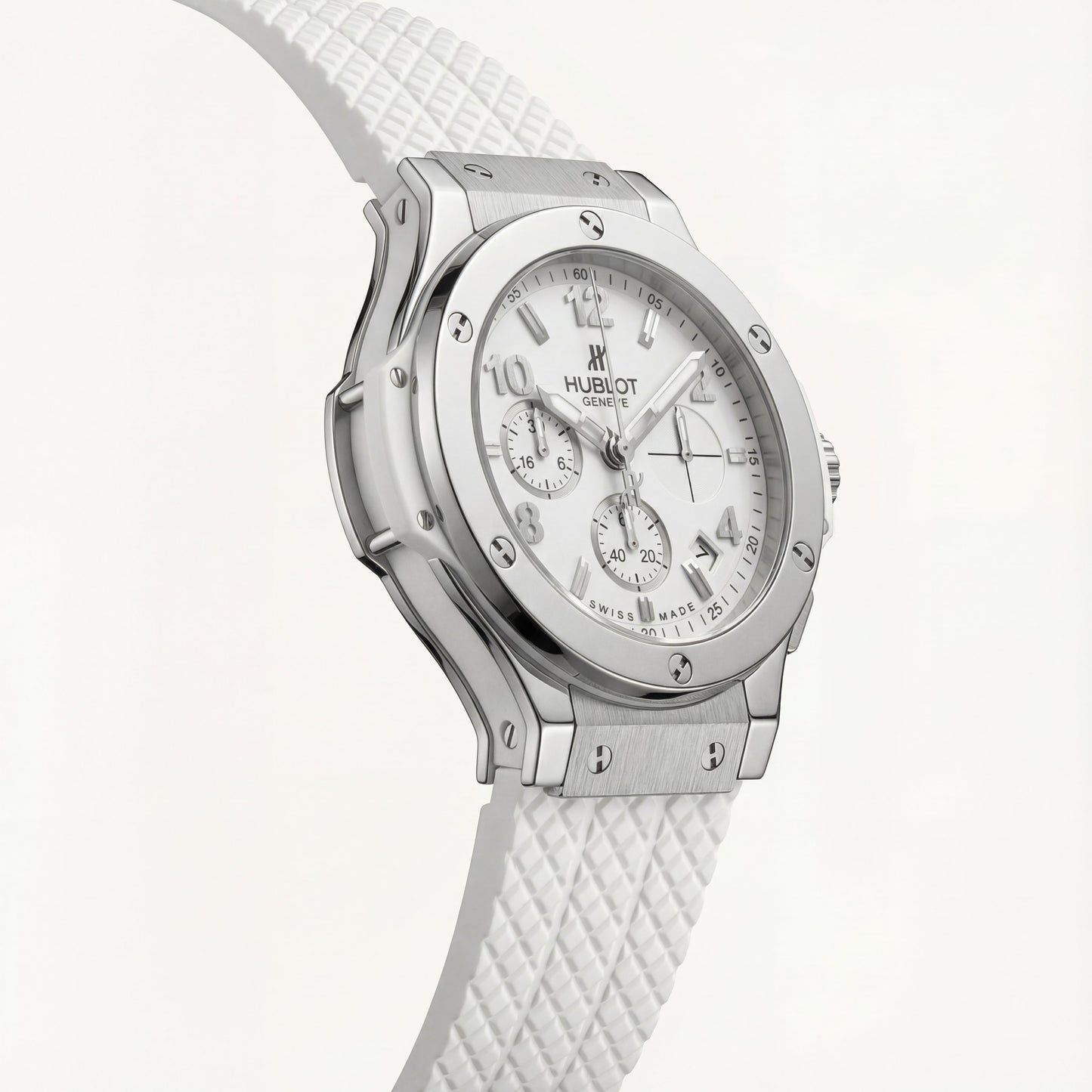 Arctic White Chronograph Steel Sports Watch
