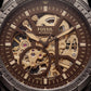 Skeleton Automatic Men’s Watch with Gunmetal Case & Brown Leather Strap
