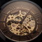 Black Skeleton Automatic Men’s Watch with Black Leather Strap