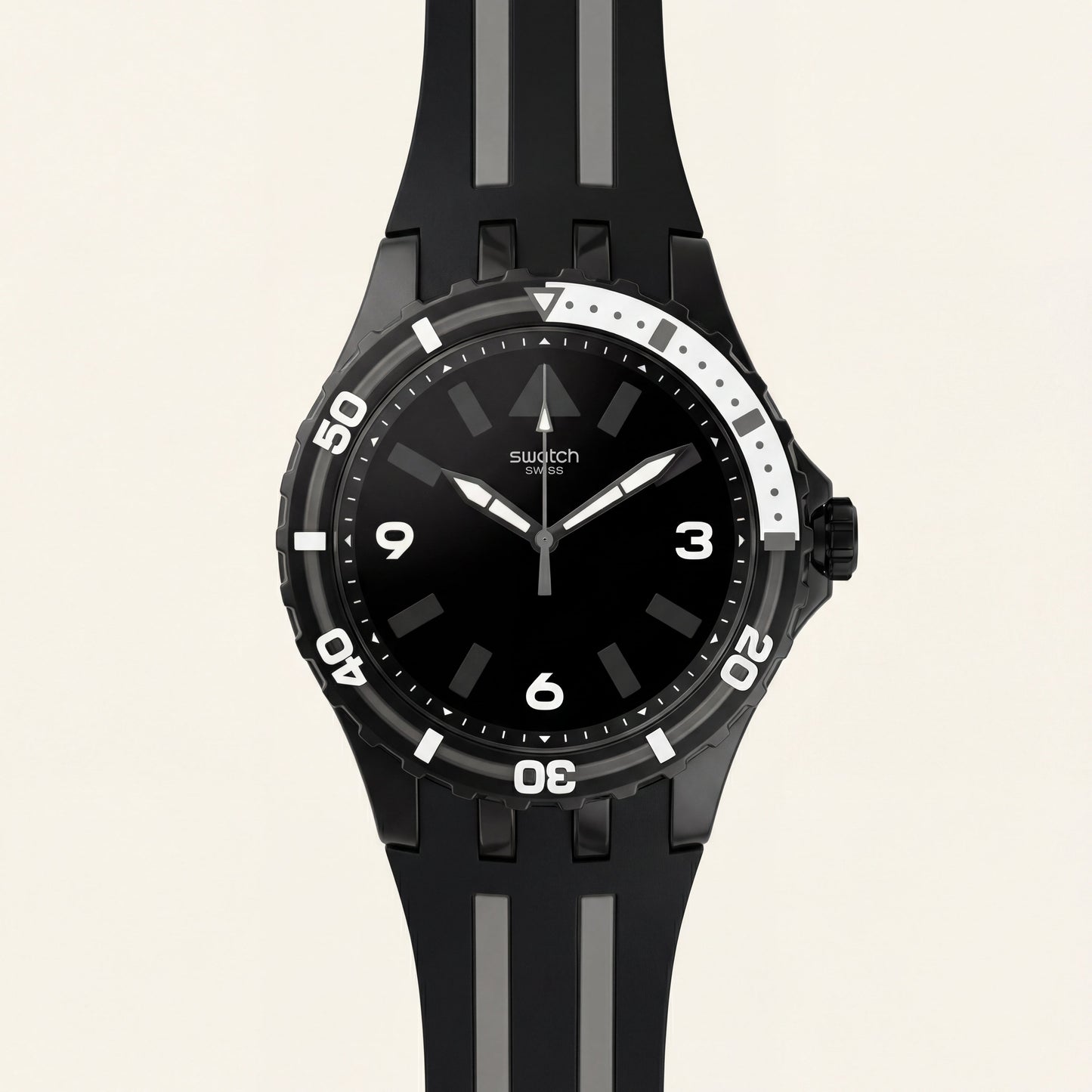 All-Black Sport Men’s Watch with Silicone Strap