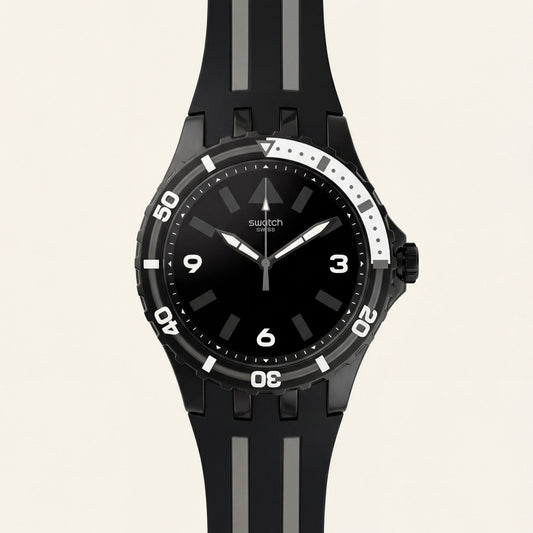All-Black Sport Men’s Watch with Silicone Strap