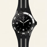 All-Black Sport Men’s Watch with Silicone Strap