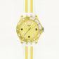 Yellow Transparent Sport Men’s Watch with White Silicone Strap