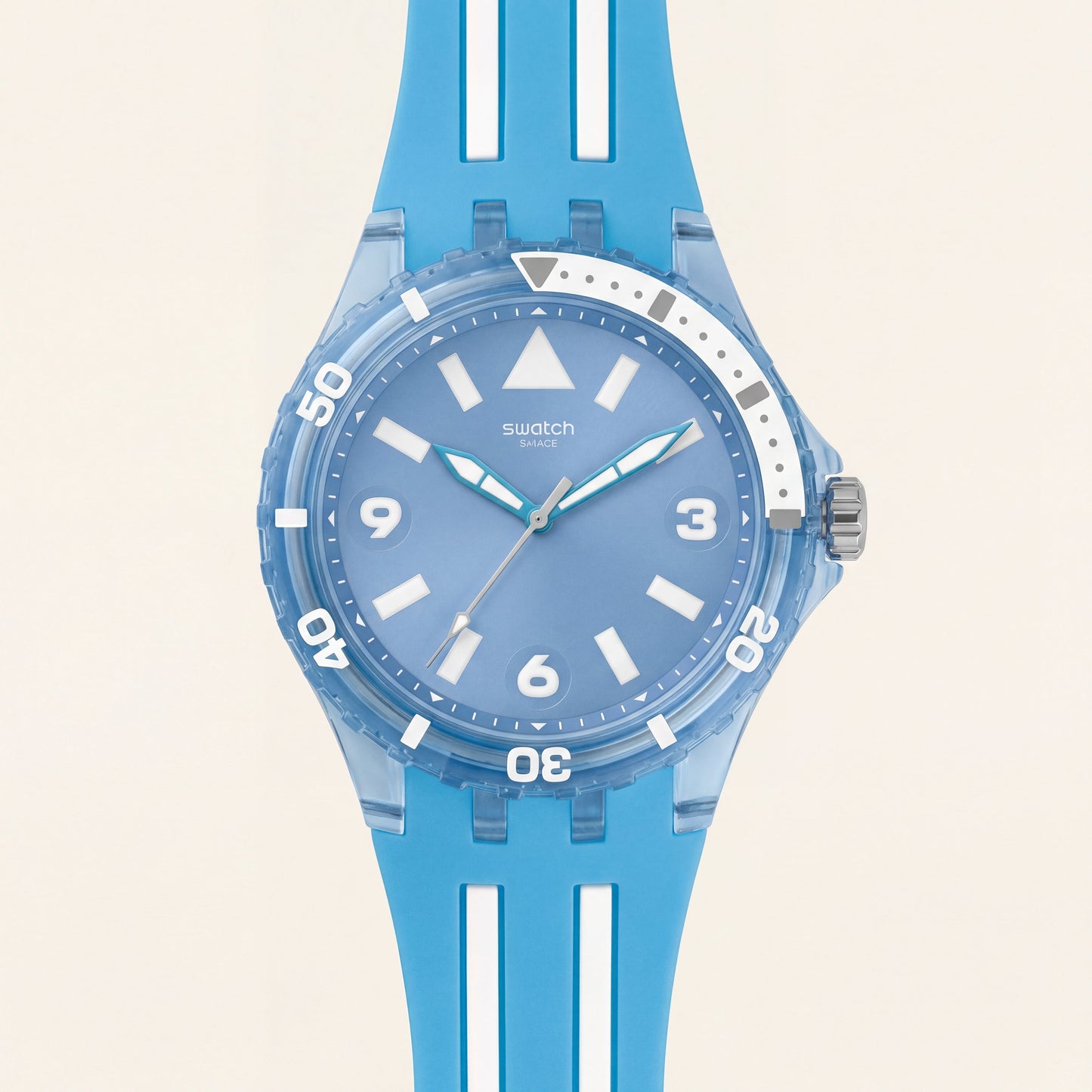 Blue Transparent Sport Men’s Watch with Silicone Strap