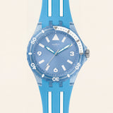 Blue Transparent Sport Men’s Watch with Silicone Strap