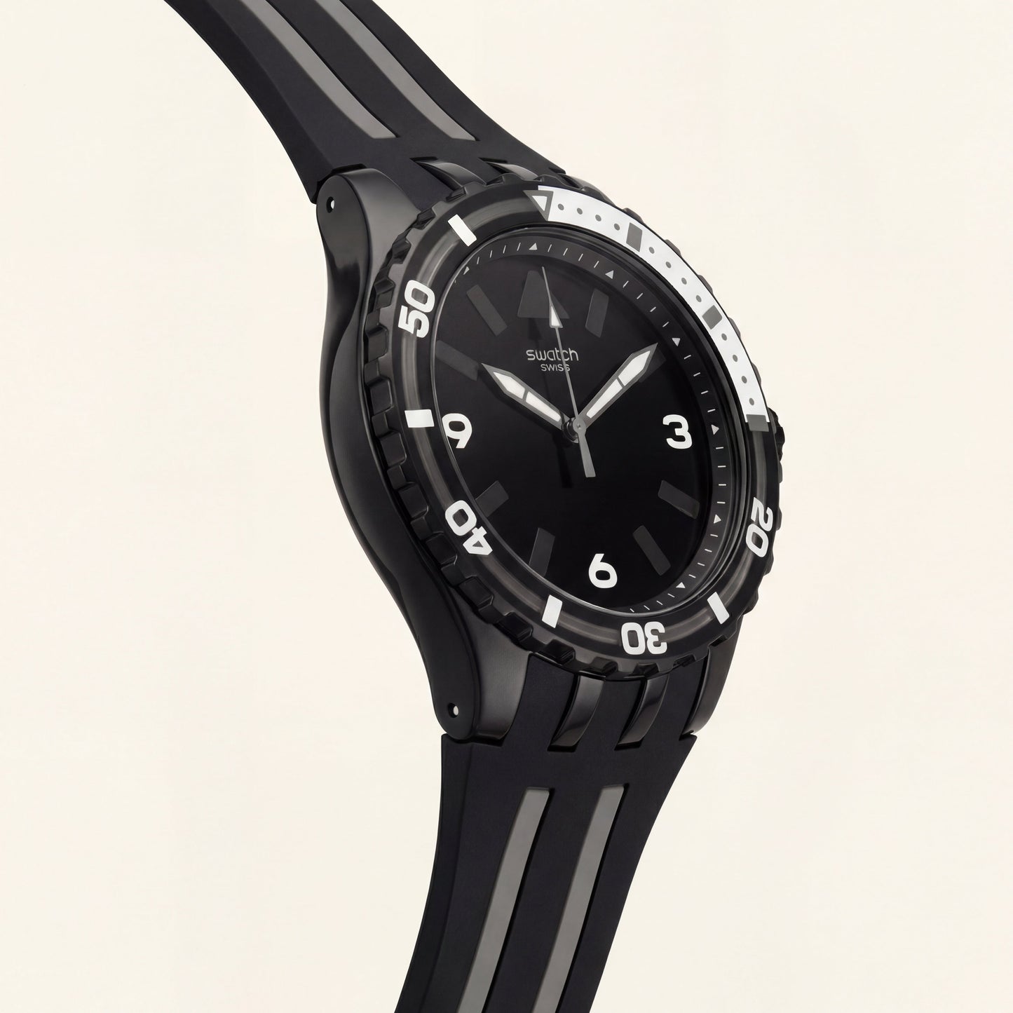 All-Black Sport Men’s Watch with Silicone Strap