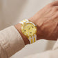 Yellow Transparent Sport Men’s Watch with White Silicone Strap