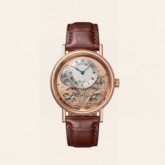 Rose Gold Skeleton Tourbillon-Style Luxury Men’s Watch with Leather Strap