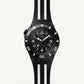 All-Black Skeleton Dive-Style Men’s Watch with Silicone Strap