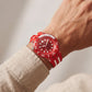 Red Transparent Dive-Style Men’s Watch with Sport Silicone Strap