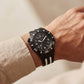 All-Black Skeleton Dive-Style Men’s Watch with Silicone Strap