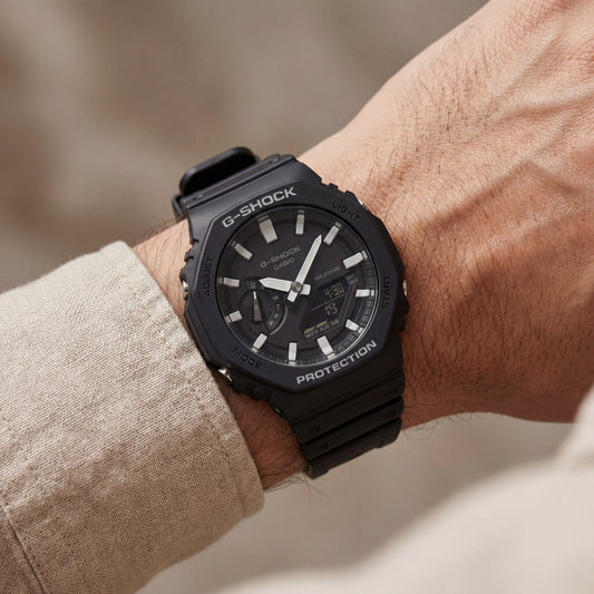 All-Black Tactical Digital-Analog Men’s Watch with Shock-Resistant Sport Strap