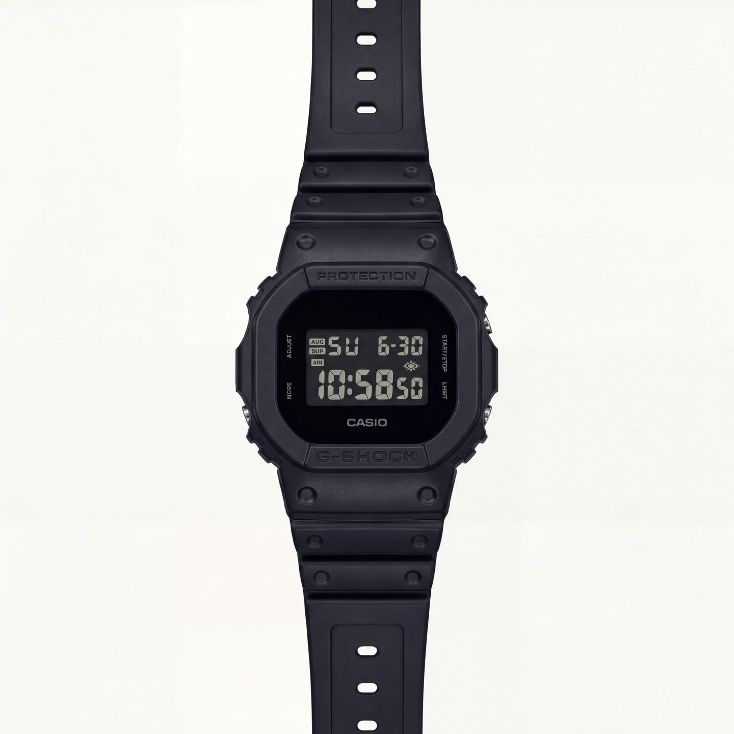 Classic All-Black Digital Men’s Watch with Shock-Resistant Square Case