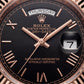 Rose Gold Day-Date President-Style Luxury Men’s Watch with Black Dial