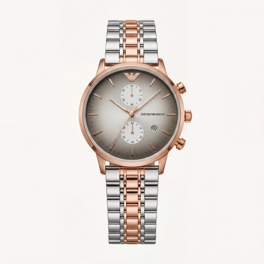 Two-Tone Rose Gold Chronograph Luxury Women’s Watch with Champagne Dial