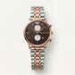 Two-Tone Rose Gold Chronograph Luxury Women’s Watch with Chocolate Brown Dial
