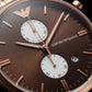 Two-Tone Rose Gold Chronograph Luxury Women’s Watch with Chocolate Brown Dial