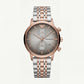Rose Gold & Silver Chronograph Men’s Watch with Slate Grey Sunburst Dial
