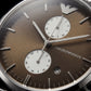 Silver Stainless Steel Chronograph Men’s Watch with Mocha Brown Dial