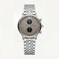 Champagne Grey Chronograph Men’s Watch with Full Silver Stainless Steel Bracelet