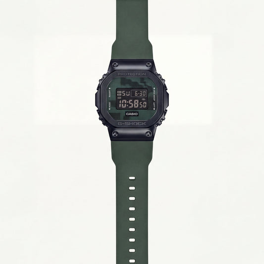 Olive Green Digital Shock-Resistant Men’s Watch with Tactical Resin Strap