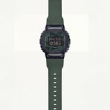 Olive Green Digital Shock-Resistant Men’s Watch with Tactical Resin Strap