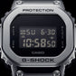 Silver Digital Luxury Watch with Black Resin Strap