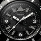 All-Black Skeleton Dive-Style Men’s Watch with Silicone Strap