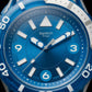 Ocean Blue Transparent Dive-Style Men’s Watch with Dual-Line Sport Strap