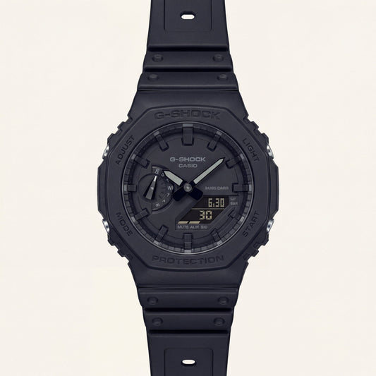 All-Black Stealth Tactical Men’s Watch with Digital-Analog Display