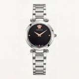 Silver Stainless Steel Case Black Dial Medusa Luxury Bracelet Watch – Women