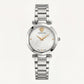 Silver Stainless Steel Case White Textured Dial Luxury Medusa Bracelet Watch – Women