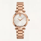 Rose Gold Stainless Steel Case Ivory White Dial Luxury Medusa Bracelet Watch – Women