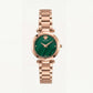 Rose Gold Stainless Steel Case Emerald Green Dial Luxury Medusa Bracelet Watch – Women