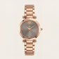Rose Gold Stainless Steel Case Satin Silver Dial Luxury Medusa Bracelet Watch – Women