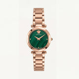 Rose Gold Stainless Steel Case Emerald Green Dial Luxury Medusa Bracelet Watch – Women