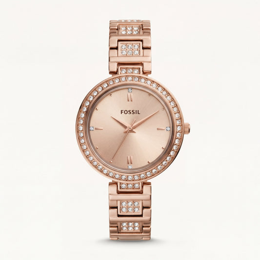 Champagne Luxe Crystal Watch – Full Rose Gold Edition