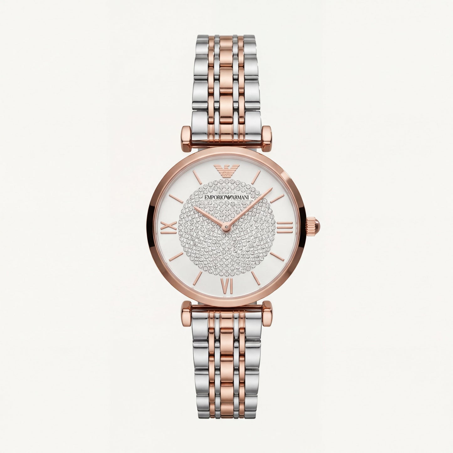 Diamond Aura Pavé Watch – Two-Tone Rose Edition