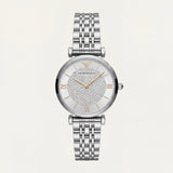 Silver Crystal Statement Watch – Diamond Dial Edition