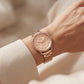Full Rose Gold Chronograph Crystal Bezel Watch – Grand Luxe Edition