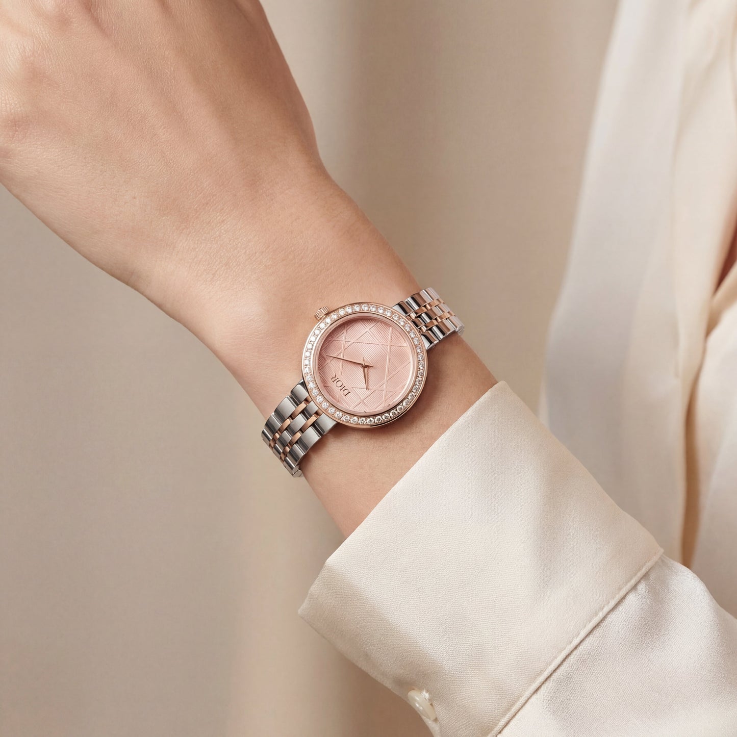 Blush Éclat Diamond Watch – Two-Tone Couture Edition