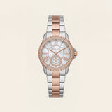 Celeste Radiance Crystal Watch – Two-Tone Rose Edition