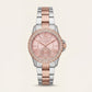 Blush Harmony Crystal Watch – Two-Tone Luxe Edition