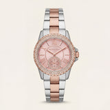 Blush Harmony Crystal Watch – Two-Tone Luxe Edition