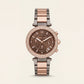 Mocha Rose Two-Tone Crystal Chronograph – Luxe Signature Edition