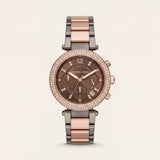 Mocha Rose Two-Tone Crystal Chronograph – Luxe Signature Edition