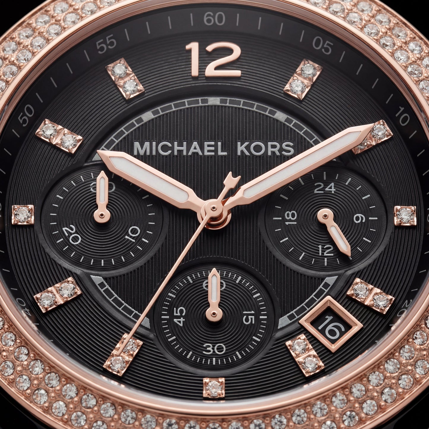 Midnight Rose Black Crystal Chronograph – Signature Luxe Edition